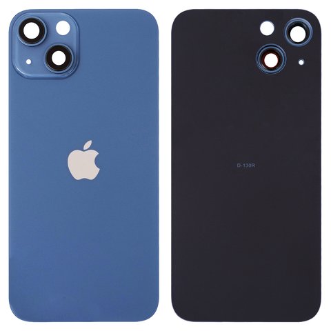 Задняя панель корпуса для iPhone 13, синяя, со стеклом камеры, small hole