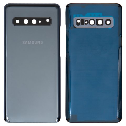 Задняя панель корпуса для Samsung G977 Galaxy S10 5G, черная, со стеклом камеры