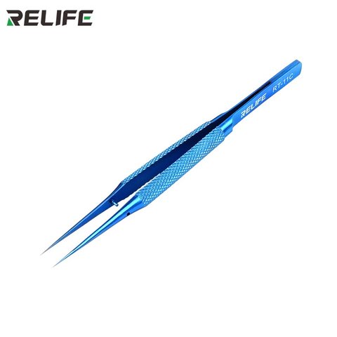 Пінцет монтажний RELIFE RT 11C, титановий сплав, прямий, 140 мм