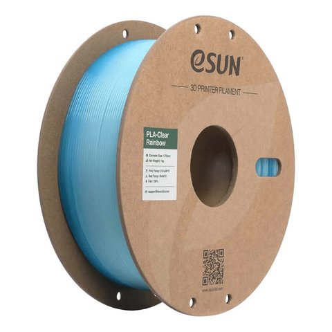 Филамент для 3D принтера eSUN PLA Clear Rainbow Translucent Blue White, 1 кг