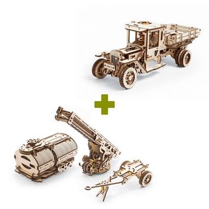 Механічний 3D-пазл UGEARS Набір 2 в 1: UGM-11 Вантажівка + Доповнення